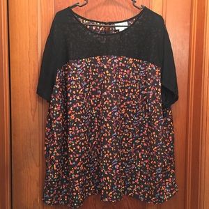 Ava &Viv color block top with sheer top 4x